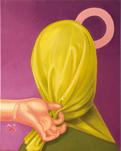 Verhüllt 2018 Öl und Acryl auf Leinwand, 50 x 40 cm