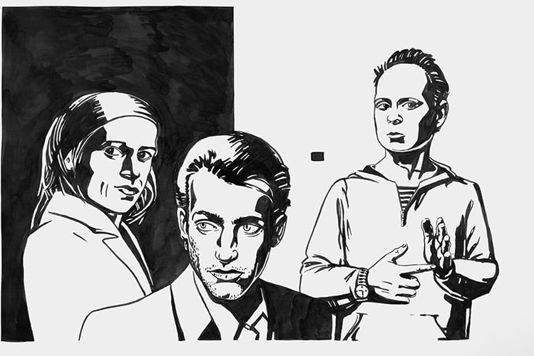 Mikie 2015 Tusche auf Fabriano-Bütten, 67 x 93 cm